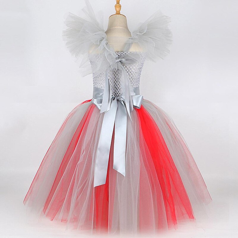 Burlesque Clown Pennywise Halloween Dress Cosplay Costume Party Costume Cosplay Halloween Kid's Girls' Halloween Carnival Masquerade Performance Party Easy Halloween Costumes Dress Up4