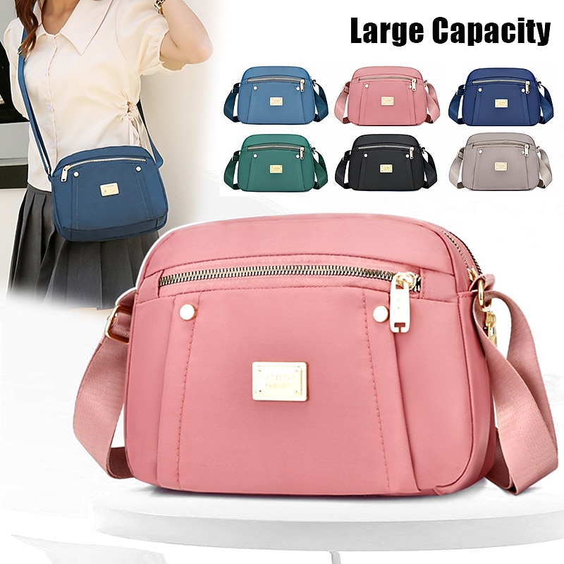 Women's Large Capacity Nylon Crossbody Shoulder Bag – Lightweight Waterproof Casual Purse for Travel, Work & Daily Use