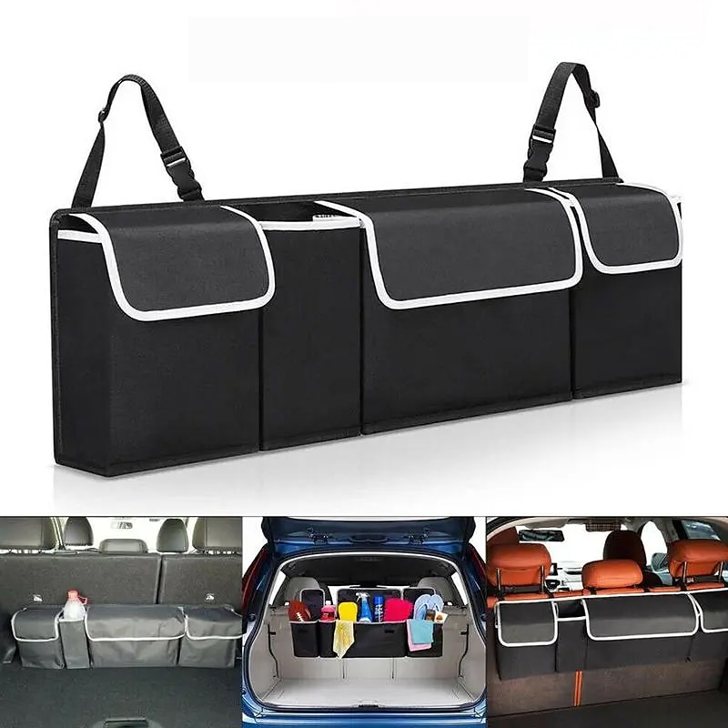 Adjustable Car Trunk Storage Bag High Capacity Multi-use Rear Seat Organizers Universal Storage Bag