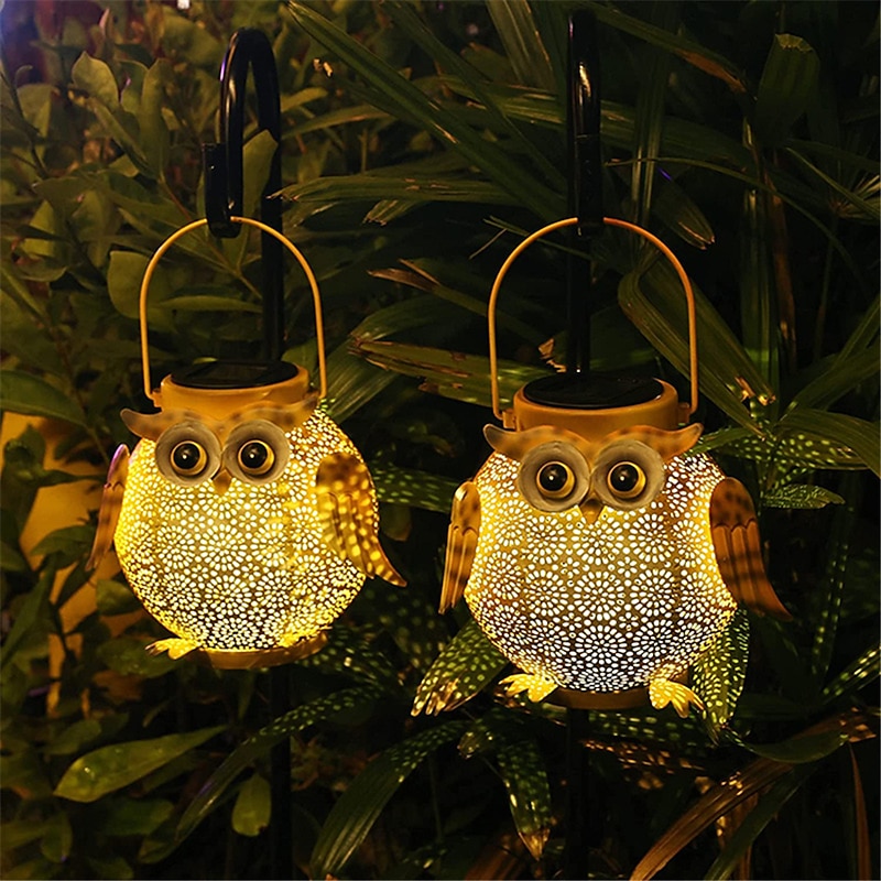 Solar Iron Art Cartoon Owl Lantern Courtyard Ground Insertion Lawn Light Garden Animal Landscape Decoration LED Light2