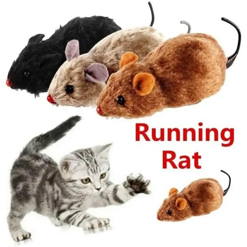 Interactive Cat Toy: 1pc Wind-Up Plush Mouse - Stimulate Your Cat's Natural Instincts!