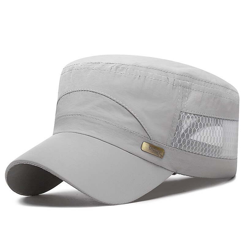 Men's Military Cap Cadet Hat Black Blue Cotton Mesh Travel Beach Outdoor Vacation Plain Adjustable2