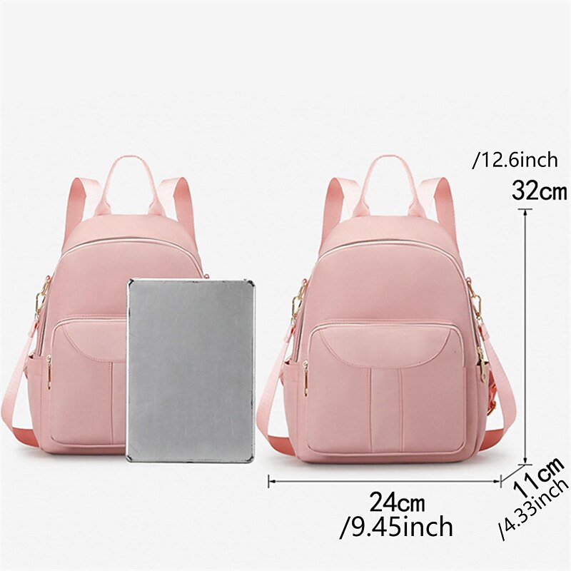 Women's Stylish Nylon Backpack - Large Capacity, Multi-Pocket Back to School Bag in Multiple Colors3