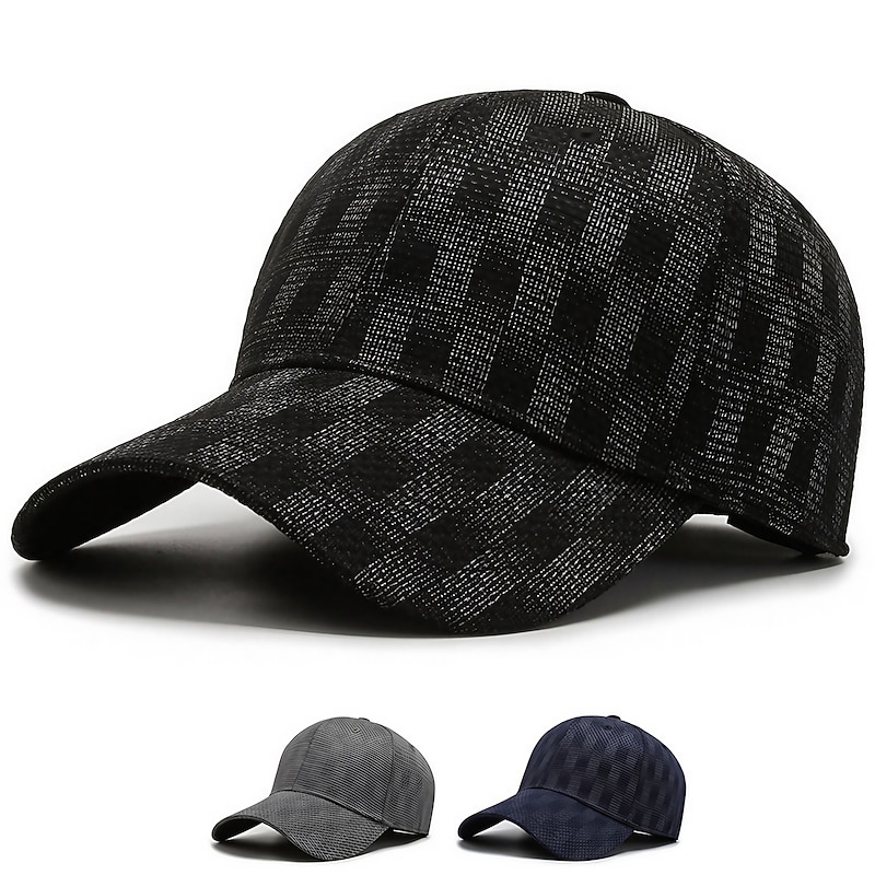 Men's Baseball Cap Sun Hat Black Blue 100% Cotton Travel Beach Outdoor Vacation Plain Sunscreen Fashion Elastic
