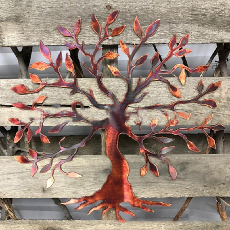 Tree Metal Wall Decor Tree of Life Metal Wall Art Bird Ornament Home Bedroom Living Room Window Decoration3