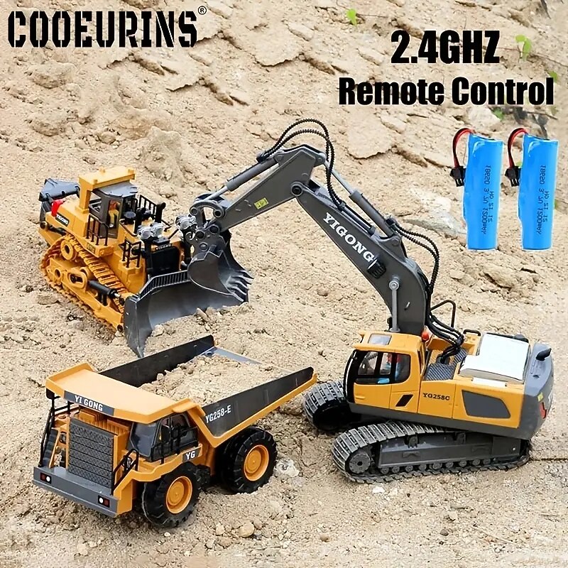 120 RC Excavator 2.4G Remote Control Engineering Vehicle Crawler Bulldozer Dump Truck Dumper Electric Car Toys For Boys Children Gifts For Kids - Main Image