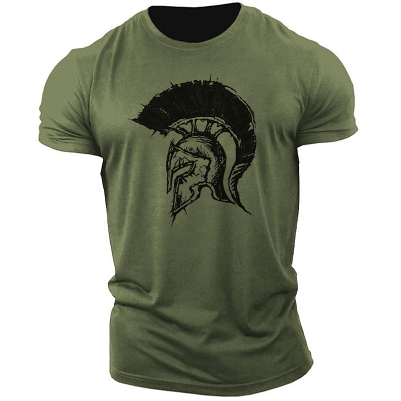 Men's Graphic Prints Armor T Shirt Graphic Tee Cotton Short Sleeve Graphic Shirt White Navy Blue Army Green Comfortable Tee Outdoor Street Fashion Designer Clothing