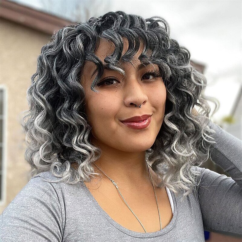 Ocean Wave Crochet Hair - 9 Inch 8 Packs Ombre Gray Crochet Braids Deep Twist Synthetic Braiding Hair Extensions2