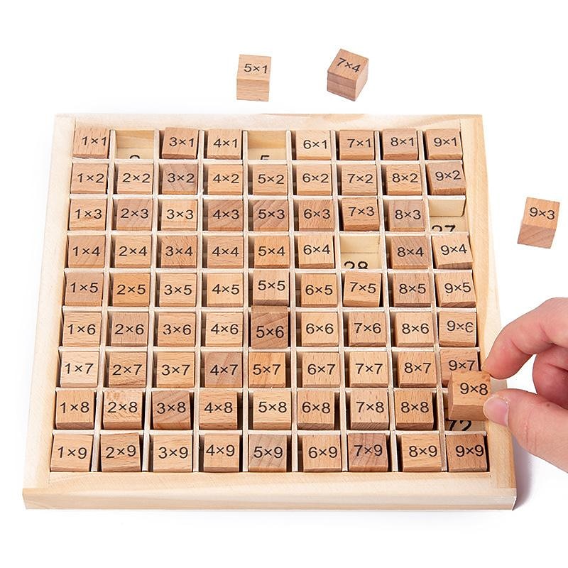 Wooden 9*9 Multiplication Table Building Blocks Children'S Wooden Early Education Educational Learning Toys Teaching Aids 99 Operation Table Back to School4