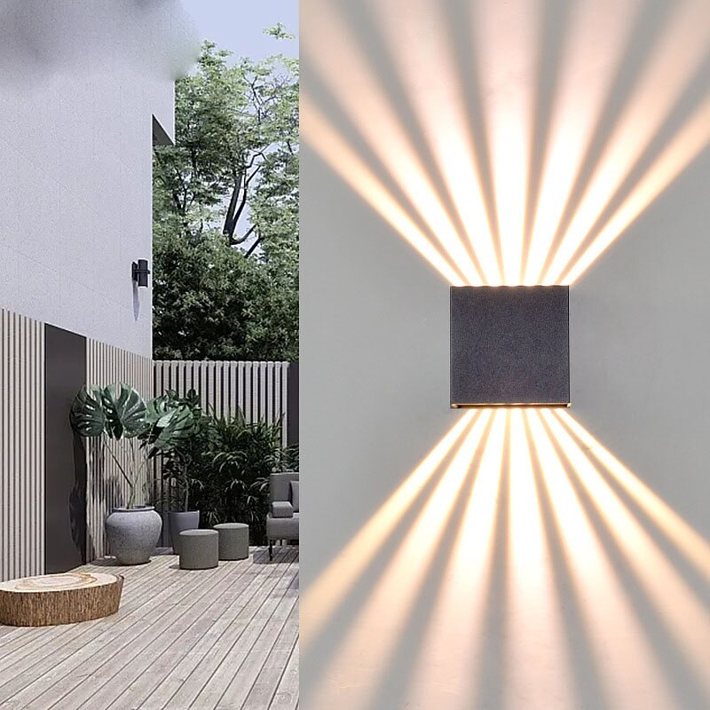 Modern Outdoor Wall Sconce Up and Down Light Warm White Waterproof Wall Fixture Lighting Aluminum LED Exterior Sconce for Indoor Outdoor Patio Porch 110-240V4