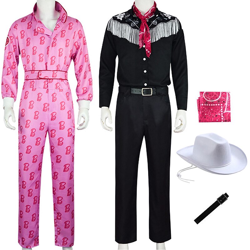 Cowboy Movie Outfits Doll Hot Pink Jumpsuit Costume for Men Boys Kids Adults West Style Y2K Retro Vintage Vacation Daily Wear Halloween Carnival