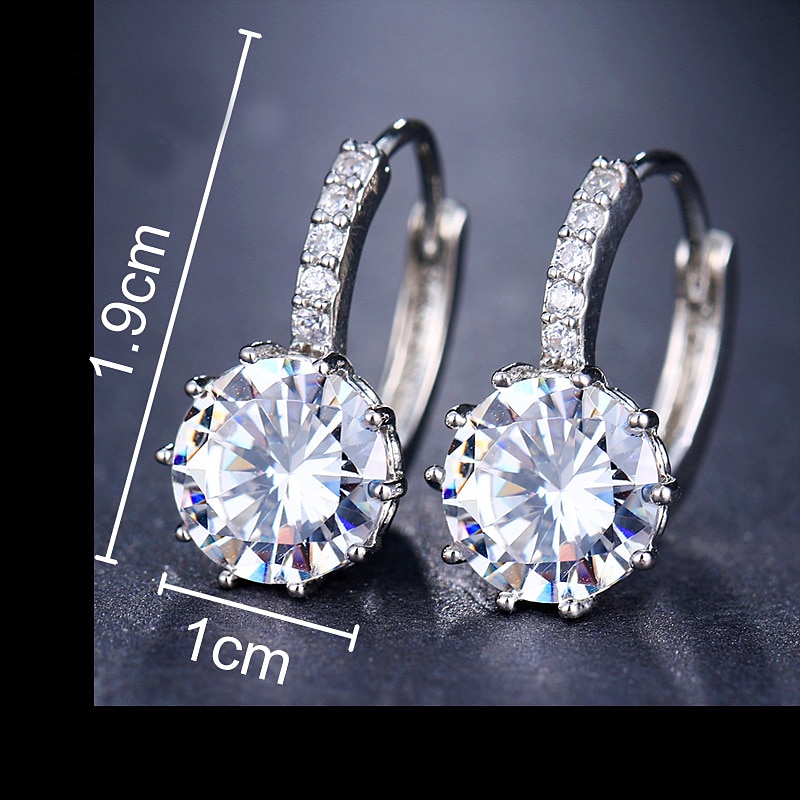 2pcs Stud Earrings Hoop Earrings For Women's Cubic Zirconia Citrine Wedding Party Casual Zircon Alloy Solitaire Round Cut Graduation3
