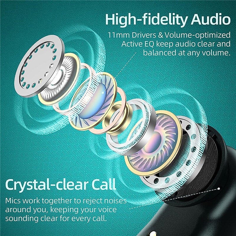 Wireless Earbuds Bluetooth Headphones 48hrs Play Back Sport Earphones with LED Display Over-Ear Buds with Earhooks Built-in Mic Headset for Workout4