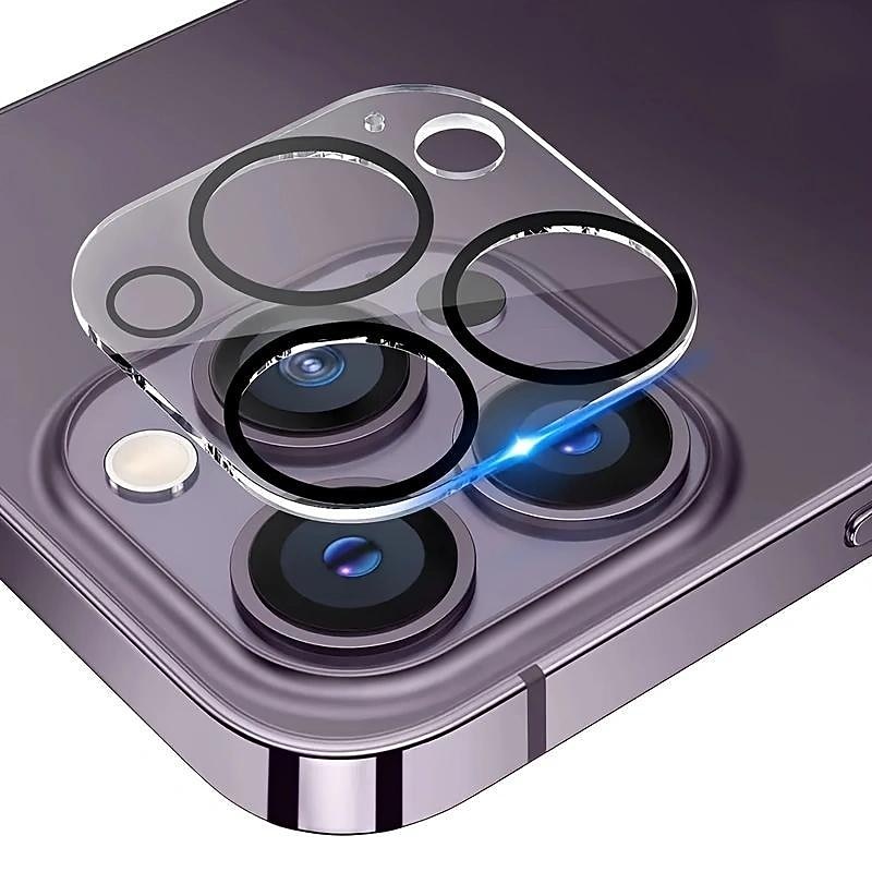 2 pcs Camera Lens Protector For Apple iPhone 16 iPhone 15 Pro Max Plus iPhone 14 13 12 11 Pro Max Plus Mini SE Tempered Glass 9H Hardness Anti Bubbles Anti-Fingerprint High Definition Explosion Proof
