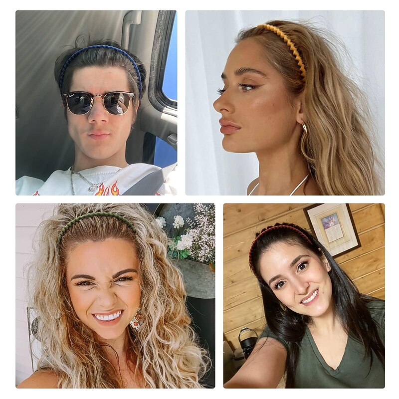 1PC Plastic Hair Bands with Teeth,  Thin Headbands for Women Girls Teens, Non Slip Hair Comb Head Bands Hair Accessories4