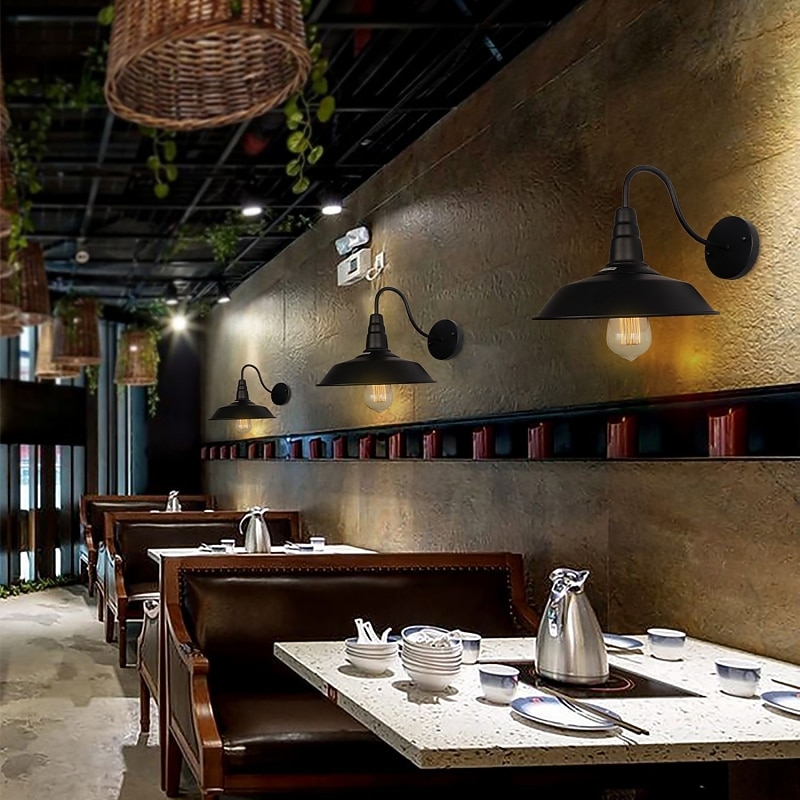 Barn Lights Indoor/Outdoor Waterproof Black Gooseneck Light Fixture Indoor Industrial Vintage Wall Sconce for Warehouse Modern Farmhouse Wall Porch Indoor Lighting 110-240V3