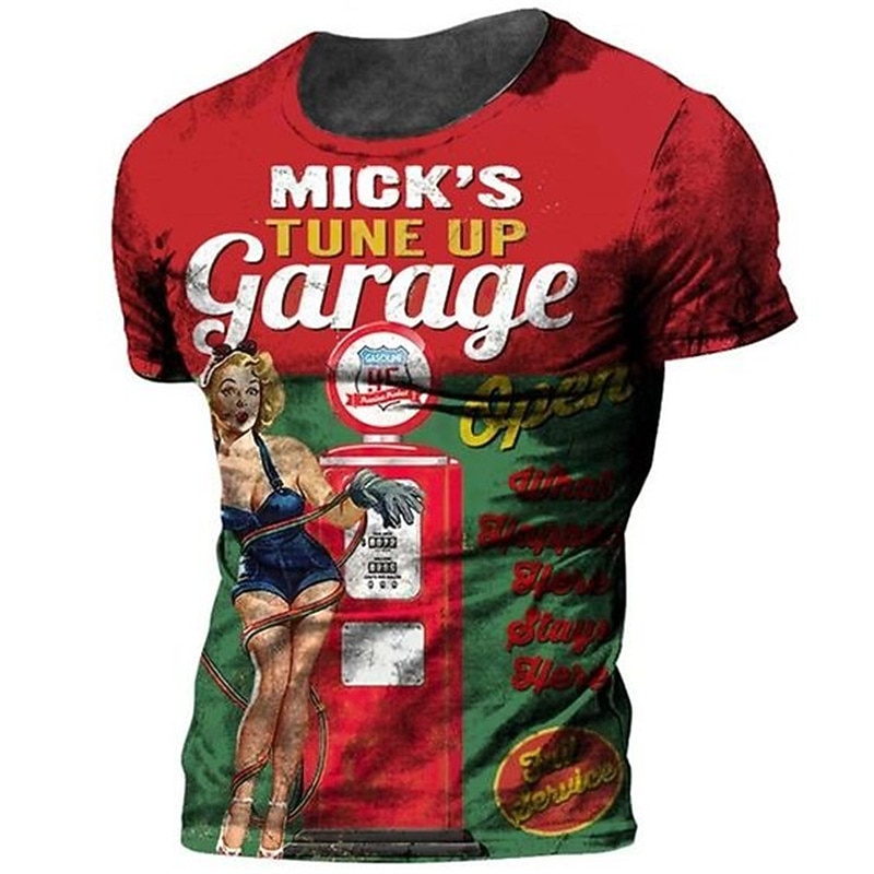 Men's Graphic Human T Shirt Short Sleeve T shirt 3D Print Crew Neck Shirt Vintage Fashion Designer Outdoor Daily Sports Black Red Navy Blue Spring & Summer Clothing Apparel S M L XL 2XL 3XL4