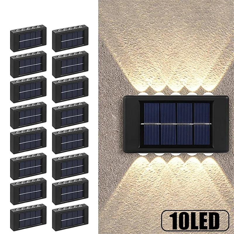 10LEDs Solar Wall Lamp Outdoor Waterproof Solar Lights Up And Down Luminous Lighting For Garden Street Landscape Balcony Outdoor Decor2