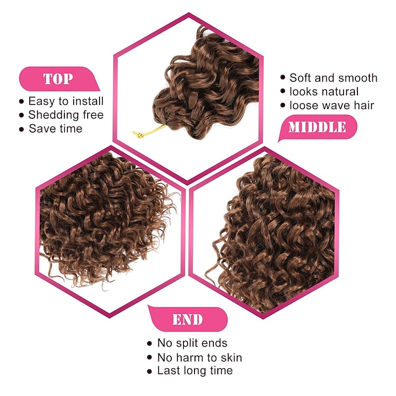 8 Inch Short Curly Crochet Hair for Black Women Beach Curl Water Wave Curly Crochet Braids Hair Deep Wave Synthetic Braiding Hair Extensions2