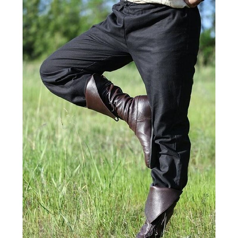 Medieval Renaissance Shoes Flat Jazz Boots Pirate Viking Crusader Fancy Dress Men's Unisex Celtic Pirate Masquerade Party / Evening Adults' Shoes4