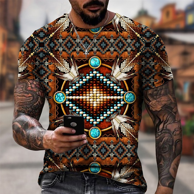 American Indian T-shirt Print 3D Graphic For Men's Adults' Masquerade 3D Print Casual Daily3