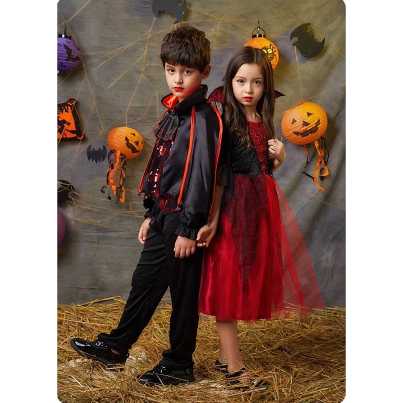 Vampire Movie / TV Theme Costumes Halloween Cosplay Costume Party Costume Masquerade Outfits Cosplay Kid's Boys' Girls' Masquerade Performance Party Halloween Easy Halloween Costumes Dress Up2