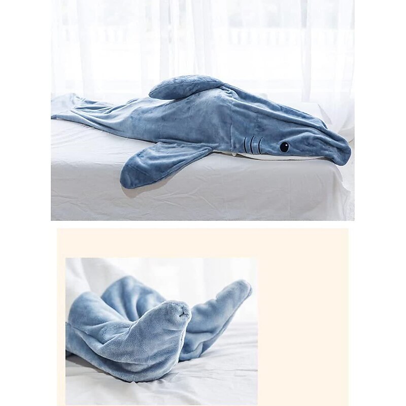 Shark Blanket Kigurumi Pajamas Sofa Blanket for Adults' Unisex Cute Christmas Halloween Carnival Easy Halloween Costumes 13