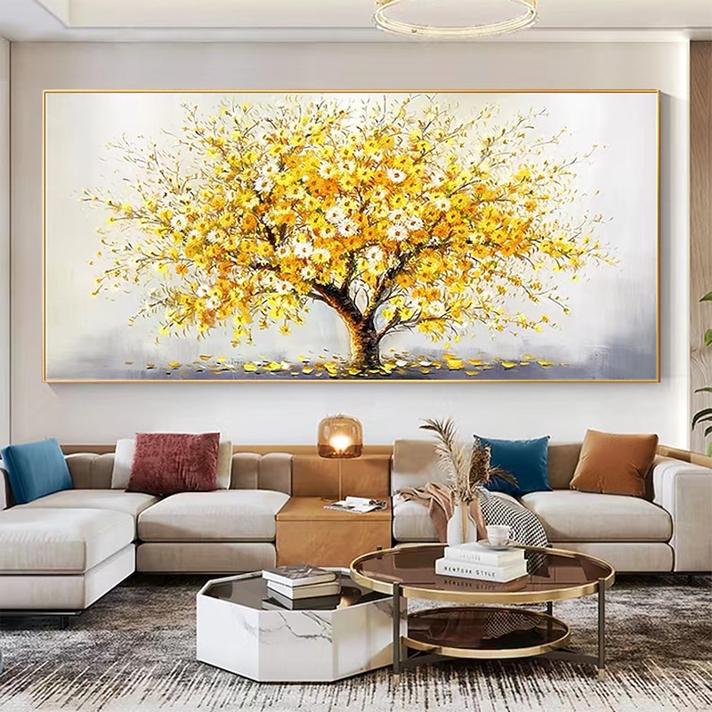 Handmade Oil Painting Canvas Wall Art Decor Original Golden tree texture trees in full  for Home Decor With Stretched FrameWithout Inner Frame Painting3