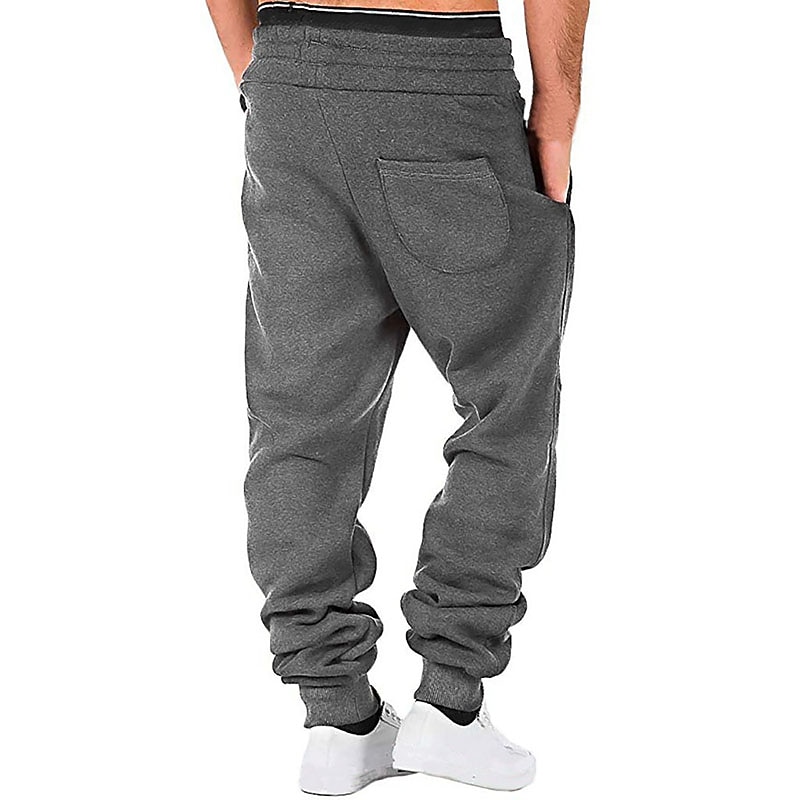 Men's Fleece Pants Sweatpants Joggers Trousers Pocket Plain Comfort Breathable Outdoor Daily Going out Fashion Casual Black Army Green3