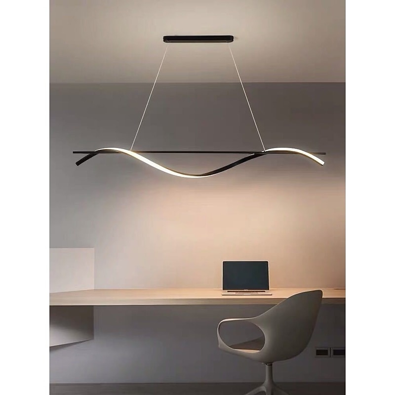 Pendant Light Fixtures 100/120cm LED Pendant Lamp 3 Color Dining Table Hanging Lamp Height Adjustable Pendant Lamp with Remote Control Metal Chandelier Kitchen Island Bar Dining Living Room Office 110-240V2