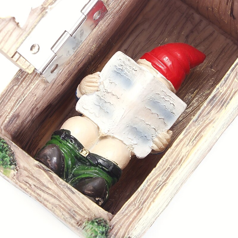 Funny Garden Gnome Outdoor Statues Naughty Sculpture Decoration Inappropriate Read Newspaper Gnome for Indoor Lawn Yard Red3