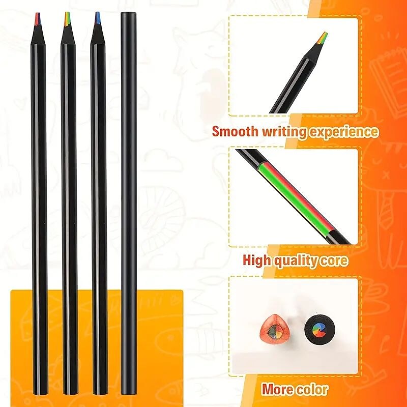 8pcs Rainbow Colored Pencils 7 Colors In 1 Rainbow Colored Pencils Gift For Children. Suitable For Schools Teachers Students Children For Sketching Doodling Coloring Painting4