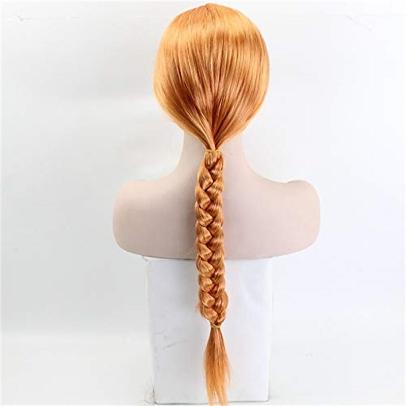 Shrek Women Princess Fiona Wig The Monster Finona Role Play Orange Braided Hair Wig Halloween Wigs2