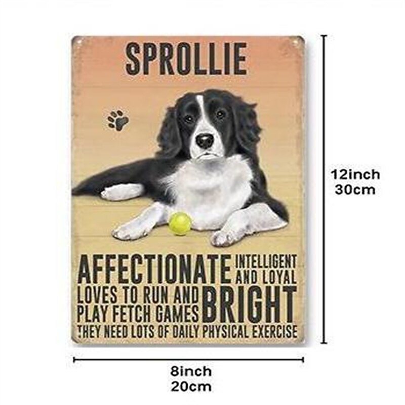 1pc Pet Dog Metal Tin Sign Animal Tin Sign Vintage Signs Wall Decor, Painting Wall Hanging for Home Decor Wall Art Metal Tin Sign 20x30cm/8''x12''2