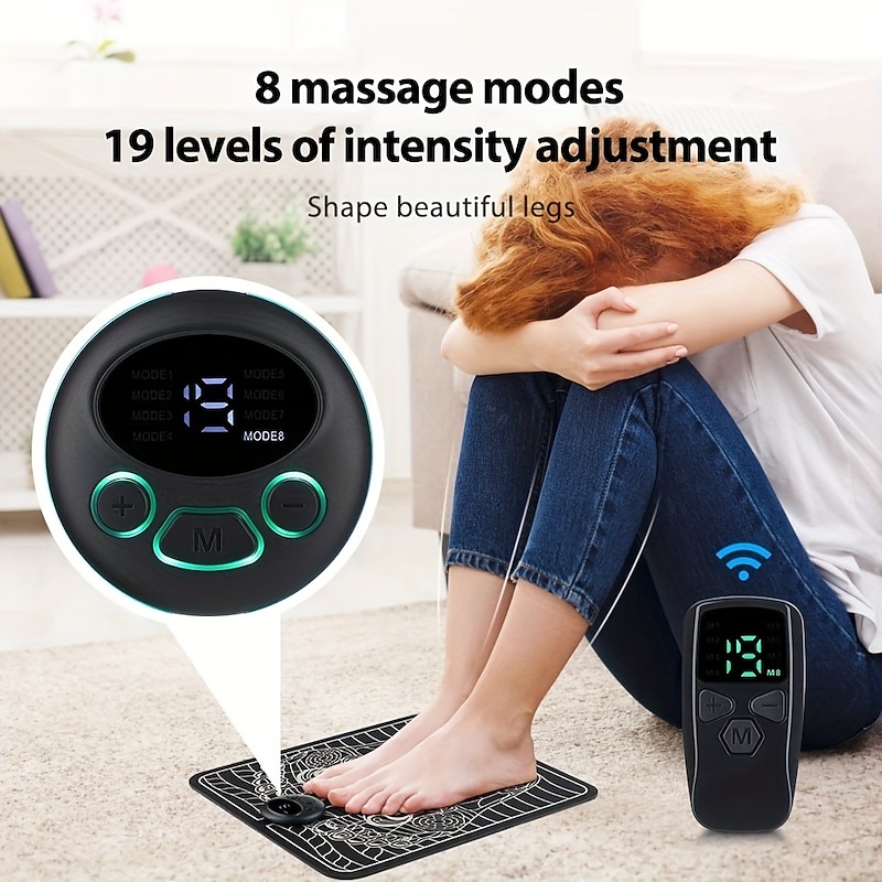 EMS Foot Massager Pad Portable Foldable Massage Mat Pulse Muscle Stimulation Improve Blood Circulation Relief Pain Relax Feet3