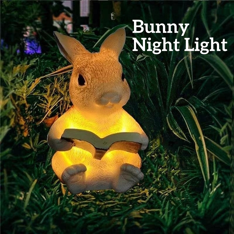 Solar Animal Lamp Outdoor Bunny Garden Waterproof Lamp Resin Handicraft Landscape