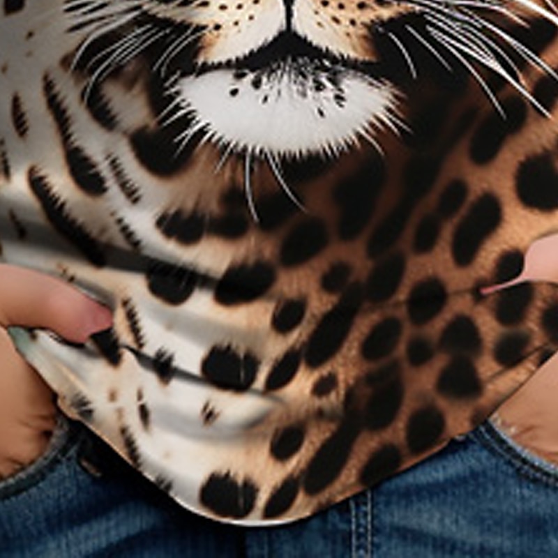 Boys 3D Graphic Animal Leopard T shirt Tee Short Sleeve 3D Print Summer Spring Active Sports Fashion Kids 3-12 Years Outdoor Casual Daily Regular Fit2