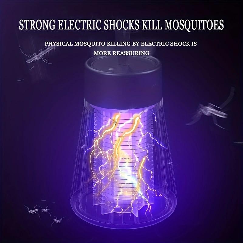 Indoor & Outdoor Electric Mosquito Killer – Portable Purple LED Light Trap with Suction and Electric Shock for Camping and Home4