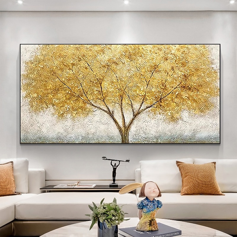 Handmade Oil Painting Canvas Wall Art Decor Original Golden tree texture trees in full  for Home Decor With Stretched FrameWithout Inner Frame Painting4