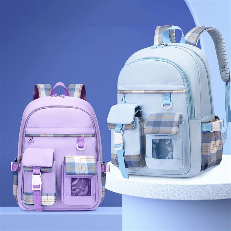 School Backpack Bookbag Multicolor for Student Girls Women Water Resistant Wear-Resistant Large Capacity Polyester Oxford Cloth School Bag Back Pack Satchel 12*5.9*17 inch, Back to School Gift