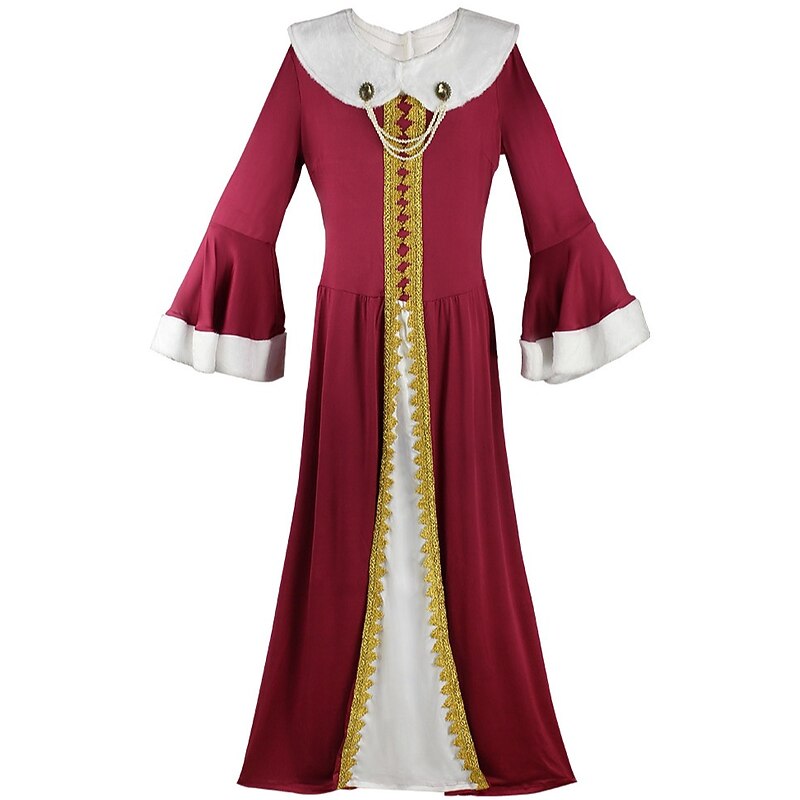 Couples King Queen Couples' Costumes Men's Women's Movie Cosplay Cosplay Red Coat Top Dress Carnival Masquerade3