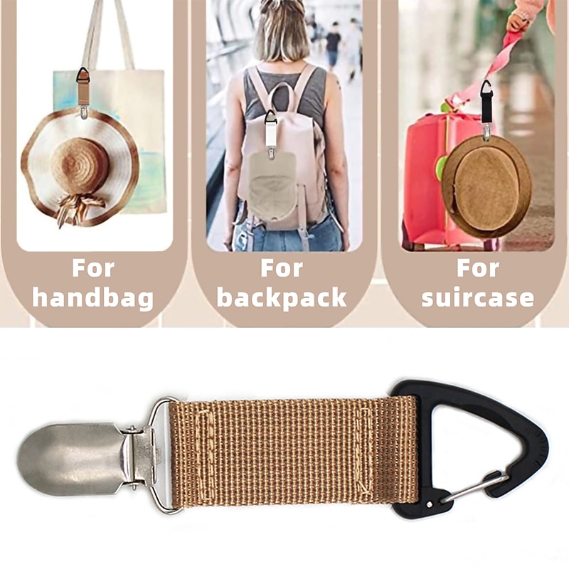 Hat Clip for Traveling Hanging on Bag Handbag Backpack Luggage for Kids Adults Outdoor Travel Beach Accessories3
