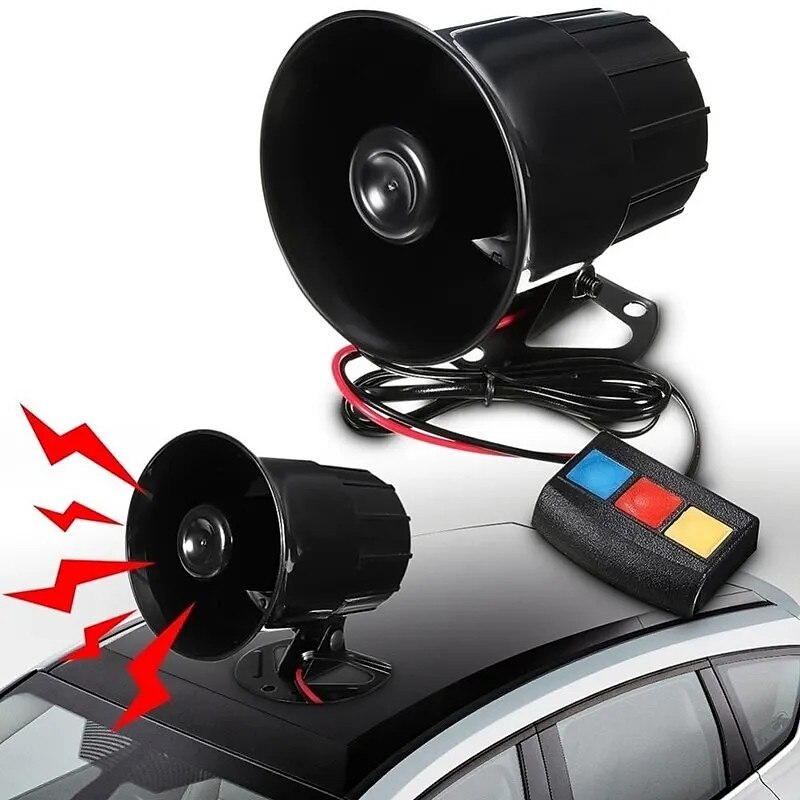 12V Car Motorcycle 3 Sounds Siren Horn Alarm Loud Speaker Electronic Bell Car Electrical Appliances Three tone alarm horn