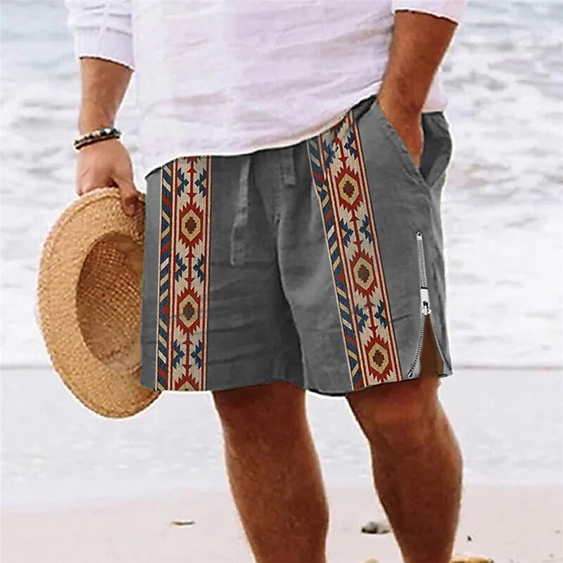Men's Geometric Pattern Graphic Prints Swim Trunks Swim Shorts Board Shorts Mid Waist Vintage Ethnic Style Retro Vintage Casual Daily Holiday Zipper Pocket Elastic Waist Designer Clothing Apparel4