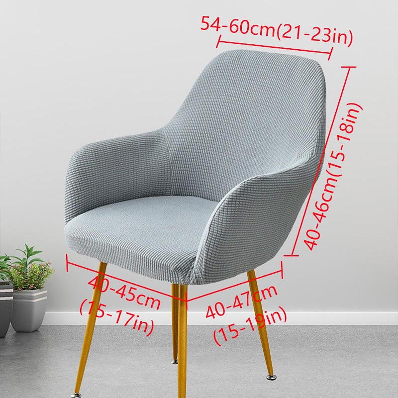 Kitchen Chair Cover Solid Color Yarn Dyed Polyester Slipcovers3