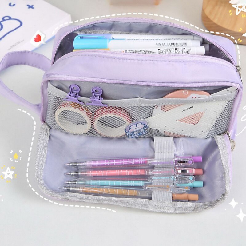 Purple Pencil Cases Large Capacity Pen Bag Pouch Holder Box For Girls Office Student Stationery Organizer School Supplies, Back to School Gift3
