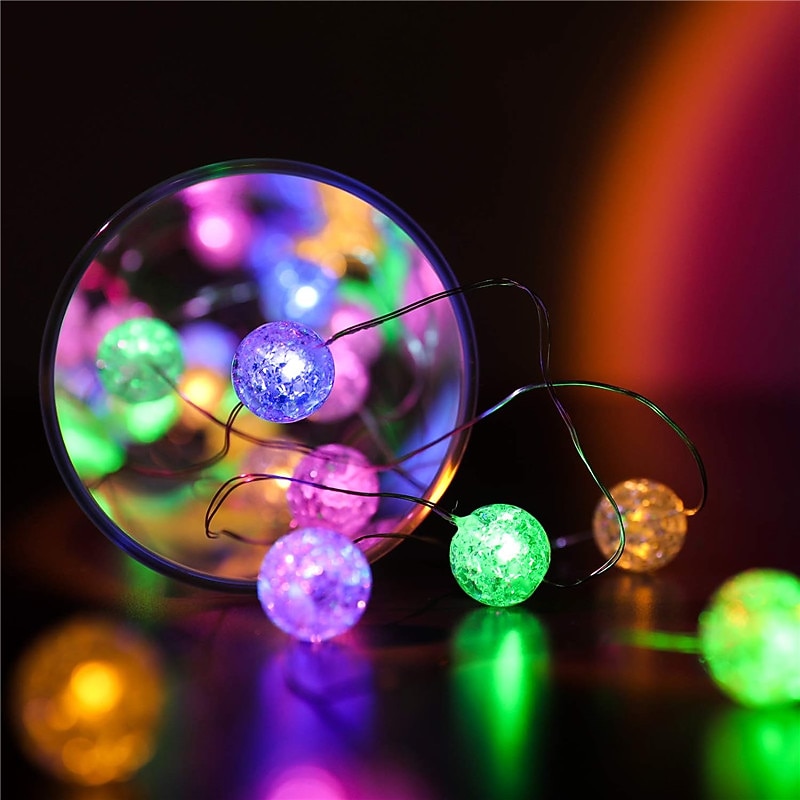 Led Crystal Clear Ball String Light Fairy Flexible Garland Lights 1M 3M 30Leds for Party Wedding Christmas Tree Holiday Decor Lighting3
