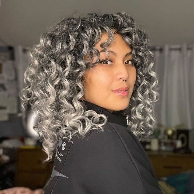 Ocean Wave Crochet Hair - 9 Inch 8 Packs Ombre Gray Crochet Braids Deep Twist Synthetic Braiding Hair Extensions3