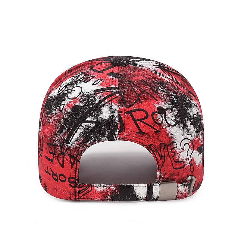 Unisex Baseball Cap Sun Hat Black Red Cotton Travel Beach Outdoor Vacation Graffiti Adjustable Sunscreen Fashion4