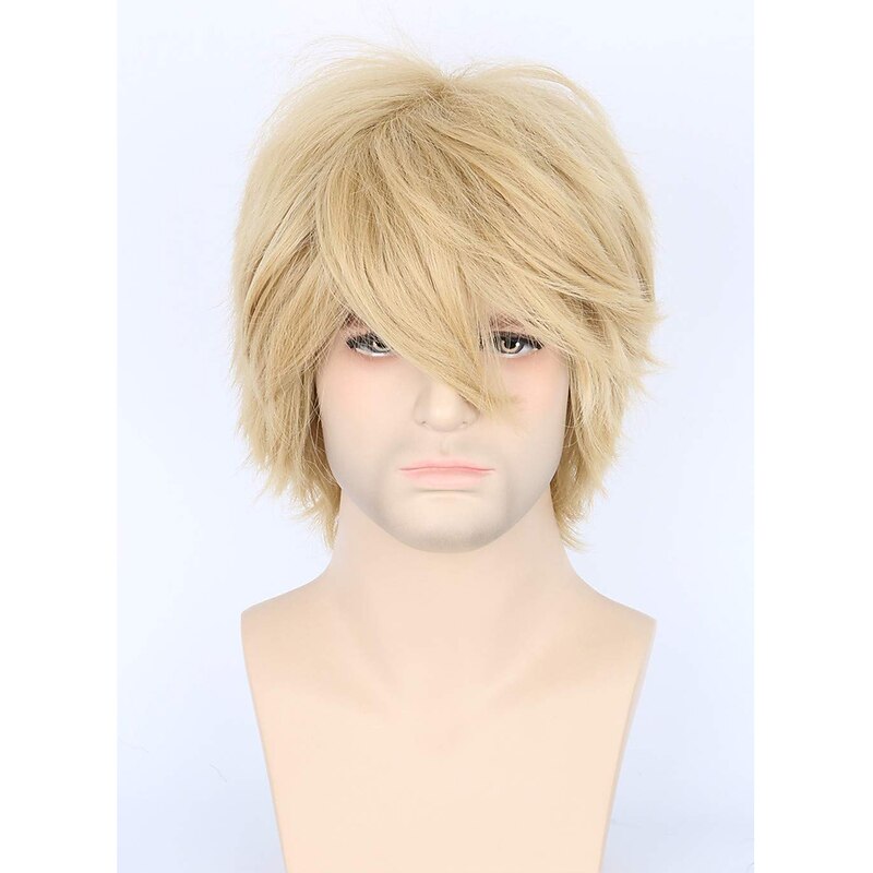 Topcosplay Unisex Adults or Kids Wig Dirty Blonde Short Layered Fluffy Cosplay Carnival Costume Wigs2